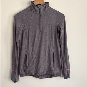 Lululemon Athletica Heathered Gray Quarter-Zip Pullover